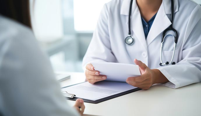 A doctor and patient meeting