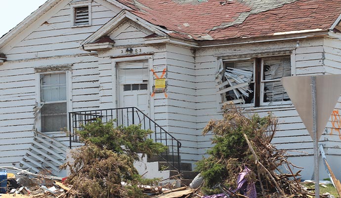 Storm damage property
